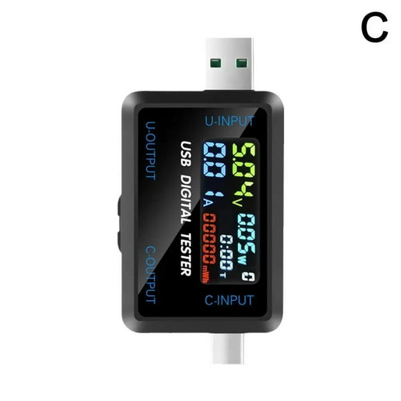 Testeur Numérique de Tension et Courant, Testeur de Capacité de Puissance, Chargeur USB Type-C, Détecteur