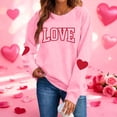 thumbnail image 2 of Itsame Valentine's Sweatshirt Womens Long Sleeve T-Shirts Loose Crew Neck Tops Pink Size XS, 2 of 10