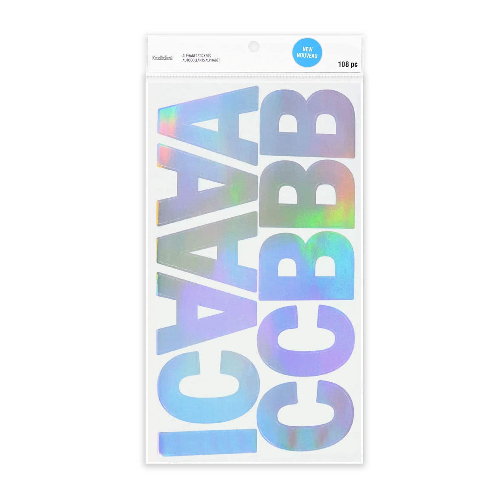Recollections Iridescent Foil Alphabet Stickers, 12 Pack