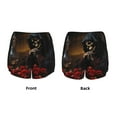 thumbnail image 3 of Pofeuu Elegant Rose Skull Print Women's Athletic Shorts Running Workout Shorts Tummy Control Quick Dry Gym Shorts with Pockets Double layer sports shorts-XX-Large, 3 of 7