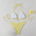 thumbnail image 3 of Blmnix Two Piece Swimsuit Swimming Suits for Women Sexy Swimsuits Bikini Swimsuits Swimsuits Halter Yellow Womens Swimsuits Tankini,S, 3 of 4