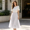 thumbnail image 2 of Pleated Mesh Skirt for Women Flowy Tulle Maxi Skirt Casual Elegant Long Skirt Flowy Party Bottoms, 2 of 8