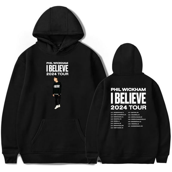 Phil Wickham I Believe Tour Hoodie Long Sleeve Pullover Casual Streetwear Unisex Sweatshirt