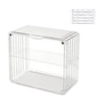 thumbnail image 2 of lionlar Clear Acrylic Display Case Model Cars Removable Dividers Display Storage Box 2 2 Layer White Small, 2 of 7
