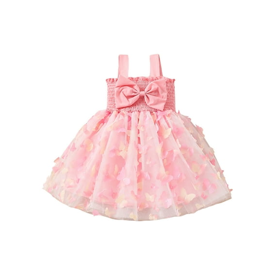 Bagilaanoe Newborn Baby Girl Party Dress Butterfly Sleeveless A-line Princess Dresses 6M 9M 12M 18M 24M Infant Patchwork Tulle Skirt