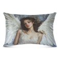 thumbnail image 2 of Pillow Case Plush Pillow Girl in White with White Wing Case standard size/King size/Queen size Bed Pillow Pillowcases, 2 of 9