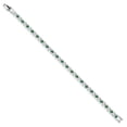 thumbnail image 2 of Radiant Simulated Green Emerald and Sparkling White Cubic Zirconia Tennis Bracelet for Women - The Perfect Luxury Gift for Her on Weddings and Special Occasions - 4.50 Cttw, 7 inch Length, 2 of 6