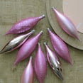 thumbnail image 3 of Northlight 8ct Bubblegum Pink Shatterproof 4-Finish Christmas Finial Drop Ornaments 5.5", 3 of 3