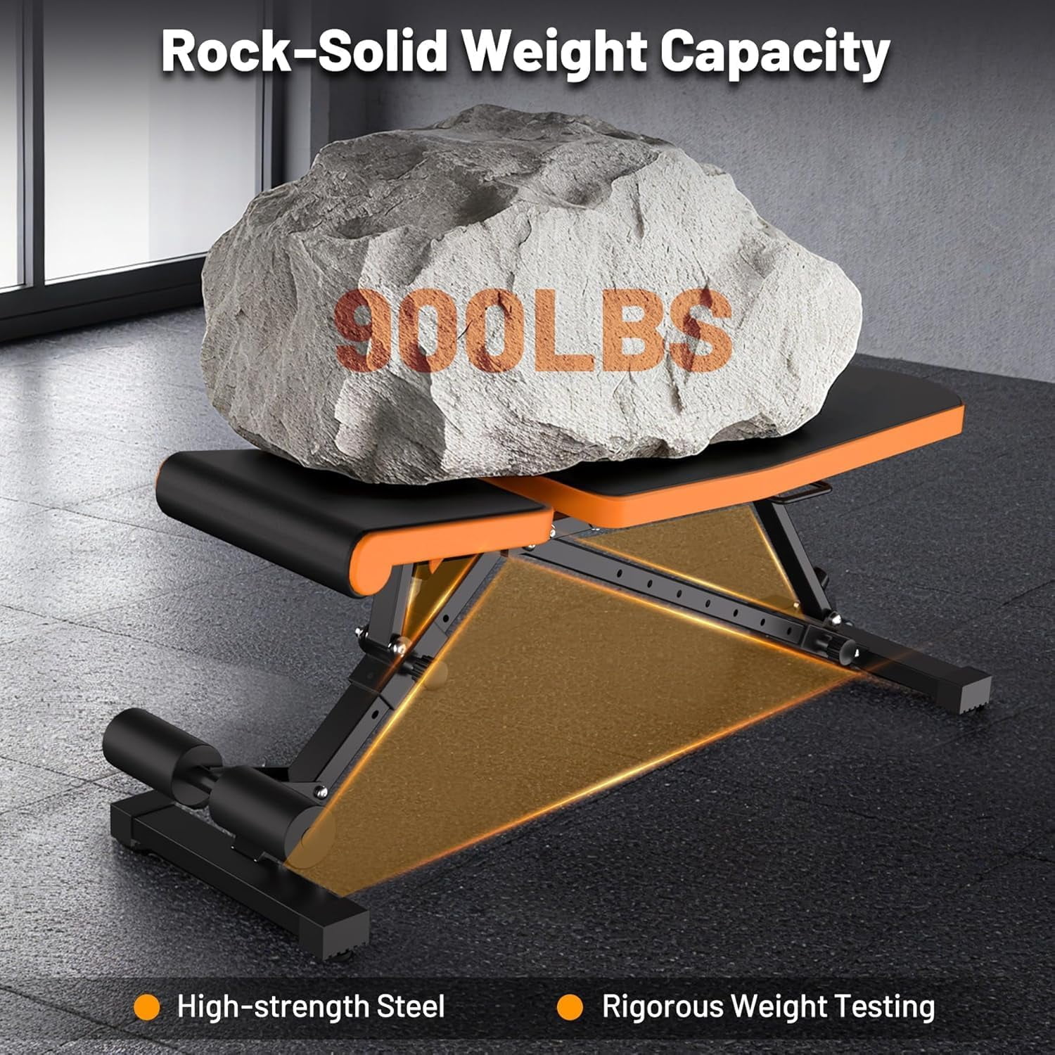 Adjustable Workout Bench, Adjustable Weight Benches for Home Gym with Multiple Angles, Foldable Weight Bench with Heavy Duty Steel Frame, High Density Padding for Full Body Strength Training