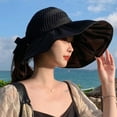 thumbnail image 6 of SikaFu New AntiUV Beach Hat Women Large Wide Brim Sun Hat Ladies Straw Beach Cap Large Bow Band Wire Summer Hats for Women, 6 of 6