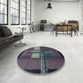 thumbnail image 3 of Ahgly Company Indoor Round Abstract Slate Granite Gray Abstract Area Rugs, 7' Round, 3 of 6