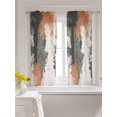 thumbnail image 3 of Vintage Sage Green Orange Curtains 45 Inch Length, Sheer Curtains for Bedroom Living Room Window Modern Abstract Art Rod Pocket Voile Drapes Kitchen Curtains Small Half Window 42"x45" 2 Panels, 3 of 7