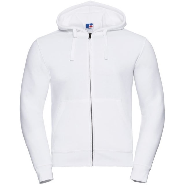 Russell - Sudadera con cremallera y capucha Modelo Authentic hombre/caballero -Deporte/Gimnasio/Running (Blanco)