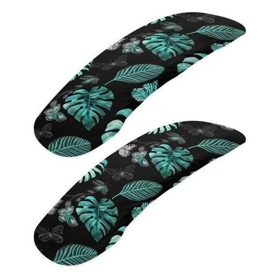 LedBack Office Chair-Arm Covers Set of 2, Monstera Leaves Print Office Chair Armrest Covers with Elastic Band, Butterfly Print Stretchy Computer Chair Armrest Covers