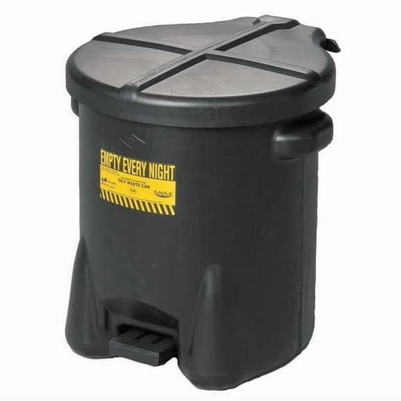 Eagle Mfg Oily Waste Can,14 gal,Polyethylene,Black 937FLBLK