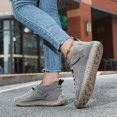 thumbnail image 5 of AUDeals Womens Handmade Casual Leather Sneakers Non Slip Ankle Loafers Outdoor Walking Shoes (Grey, 6), 5 of 8