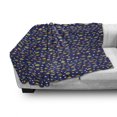 thumbnail image 2 of Cartoon Soft Flannel Fleece Throw Blanket, Unknown Flying Object Ufo in Sky with Clouds Playful Children Pattern, Cozy Plush for Indoor and Outdoor Use, 50" x 60", Indigo and Multicolor, by Ambesonne, 2 of 5