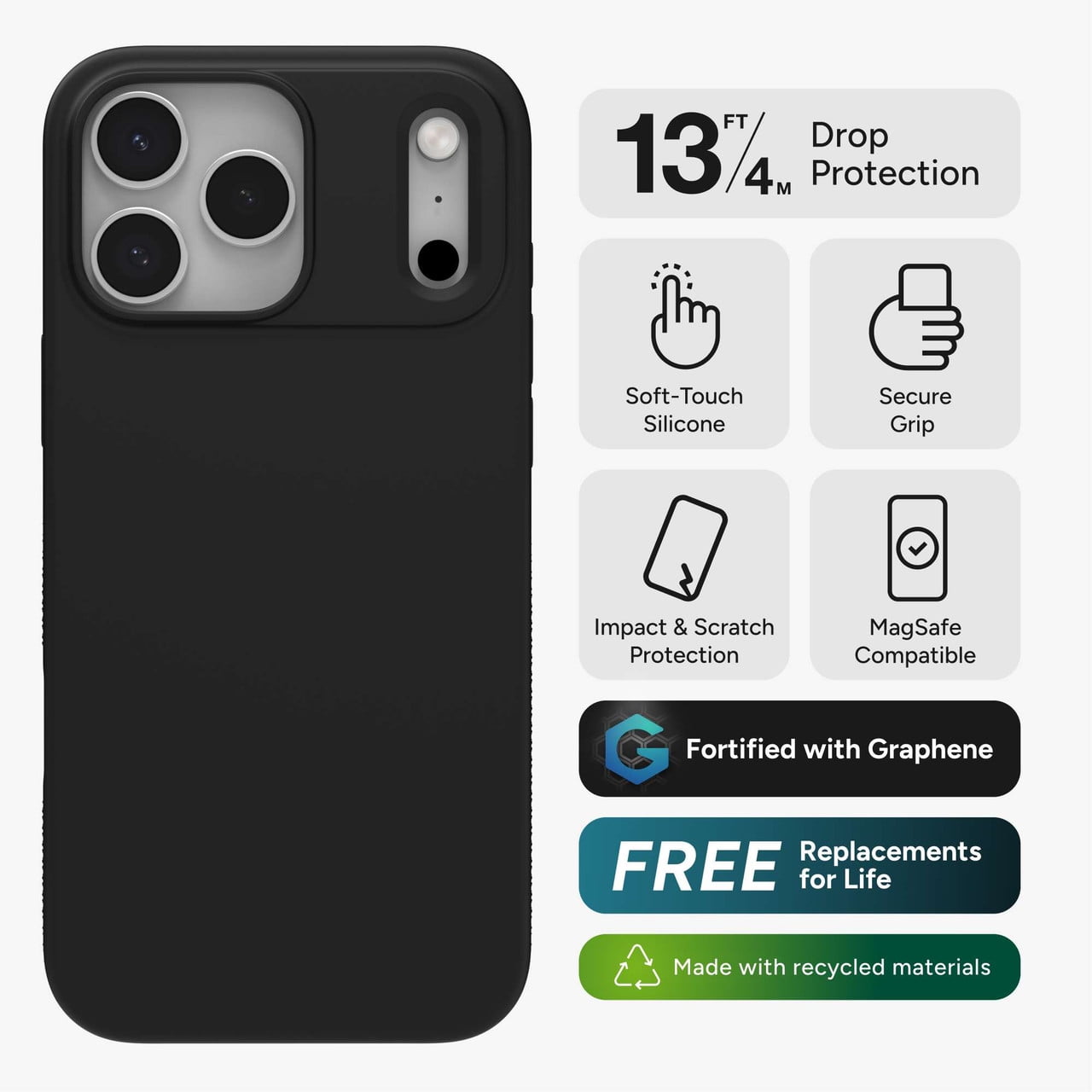 ZAGG Manhattan Snap Phone Case for iPhone 17 Pro Max - Gray Clay Drop Protection (13ft/4m) Soft-Touch Silicone Slim & Lightweight Smooth Surface & No-Slip Grip MagSafe Compatible