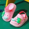 thumbnail image 5 of CAUYDY Kids Lightweight EVA Clog Sandals, 3D Dino Decor Closed Toe Convertible Back Strap Summer Slippers(L101-Pink,11.5), 5 of 5