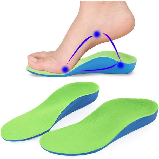 Kids Orthotic Arch Support Shoe Insoles Children Pu Cushioning Inserts Shock Absorption Velvet Surfaces Deep Heel Cup Inner Sole for Flat Feet Plantar Fasciitis Feet Heel Pain Relief L Walmart