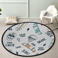 thumbnail image 2 of FREEAM Kids Round Nursery Area Rug 5 ft Skate Skateboarding Doodle Non Slip Play Mats for Kids Boys Girls Playing Room Living Room, 2 of 6