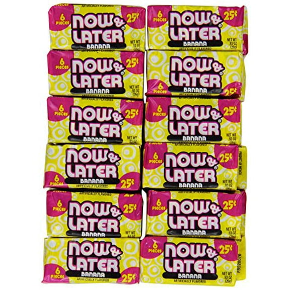 Now & Later Banana Chews, 0.93 oz - Case of 12