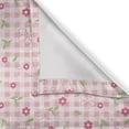 thumbnail image 6 of Ambesonne Pink Green Valance & Curtain, Checkered Flower Petals, 55"x36", Pale Pink White, 6 of 6