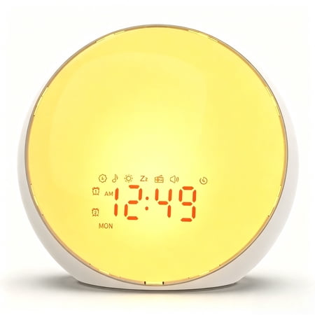 Sunrise Clock with White Noise Sound Machine for Bedroom Alarm Clock