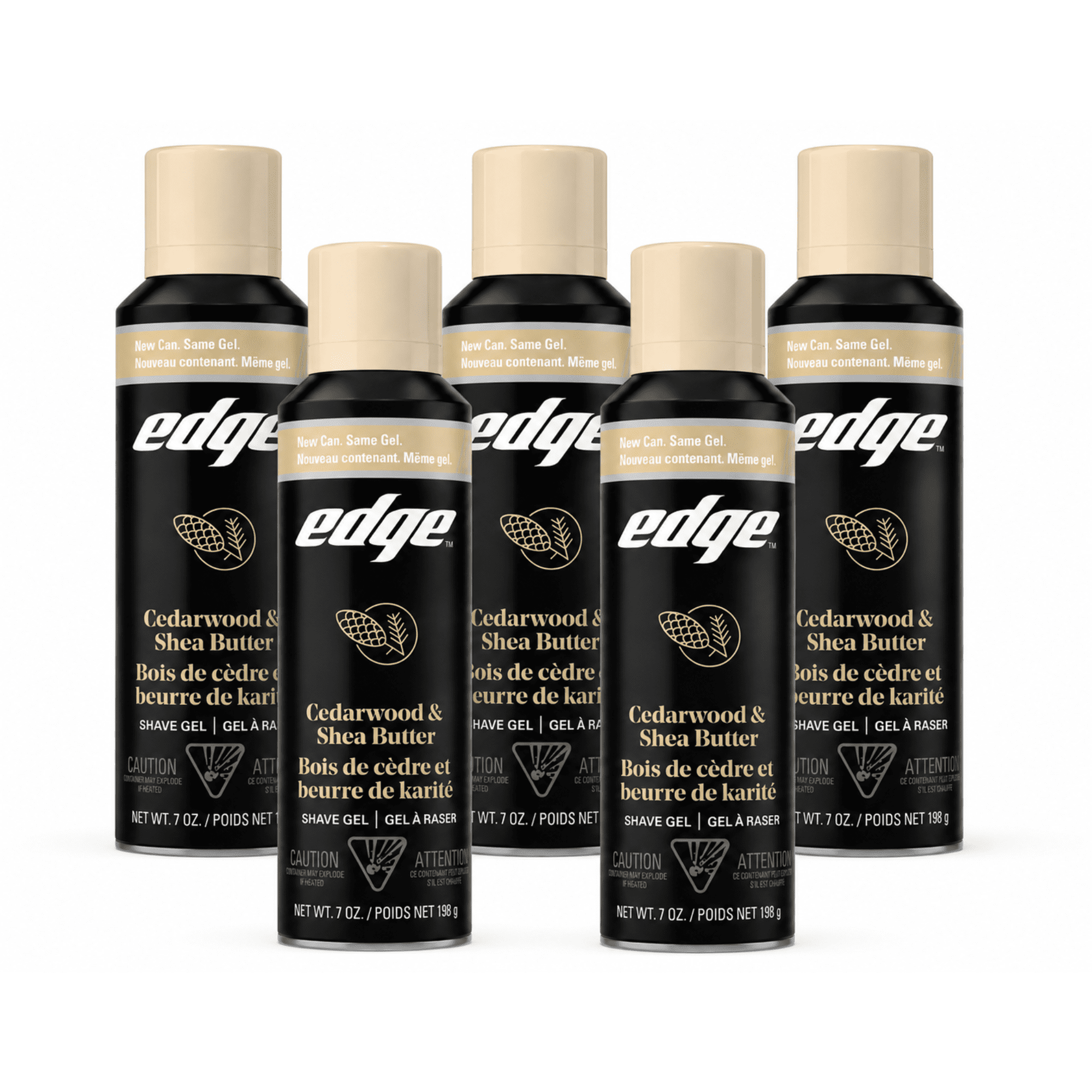 Edge Men's Shave Gel, Cedarwood & Shea Butter, 7 oz 5 Pack