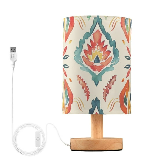 Boho Rustic Table Lamp for Desk Nightstand Lamp with USB Modern Gifts for Bedroom Living Room Kids Room