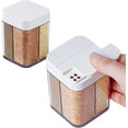 thumbnail image 1 of 2 Pack 4 in 1 Plastic Salt and Pepper Shaker - 8 Grid Empty Spice Dispenser with Adjustable Holes, 1 of 5