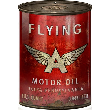 - Reproduction Flying A Motor Oil Can Cutout Sign 7 1/4