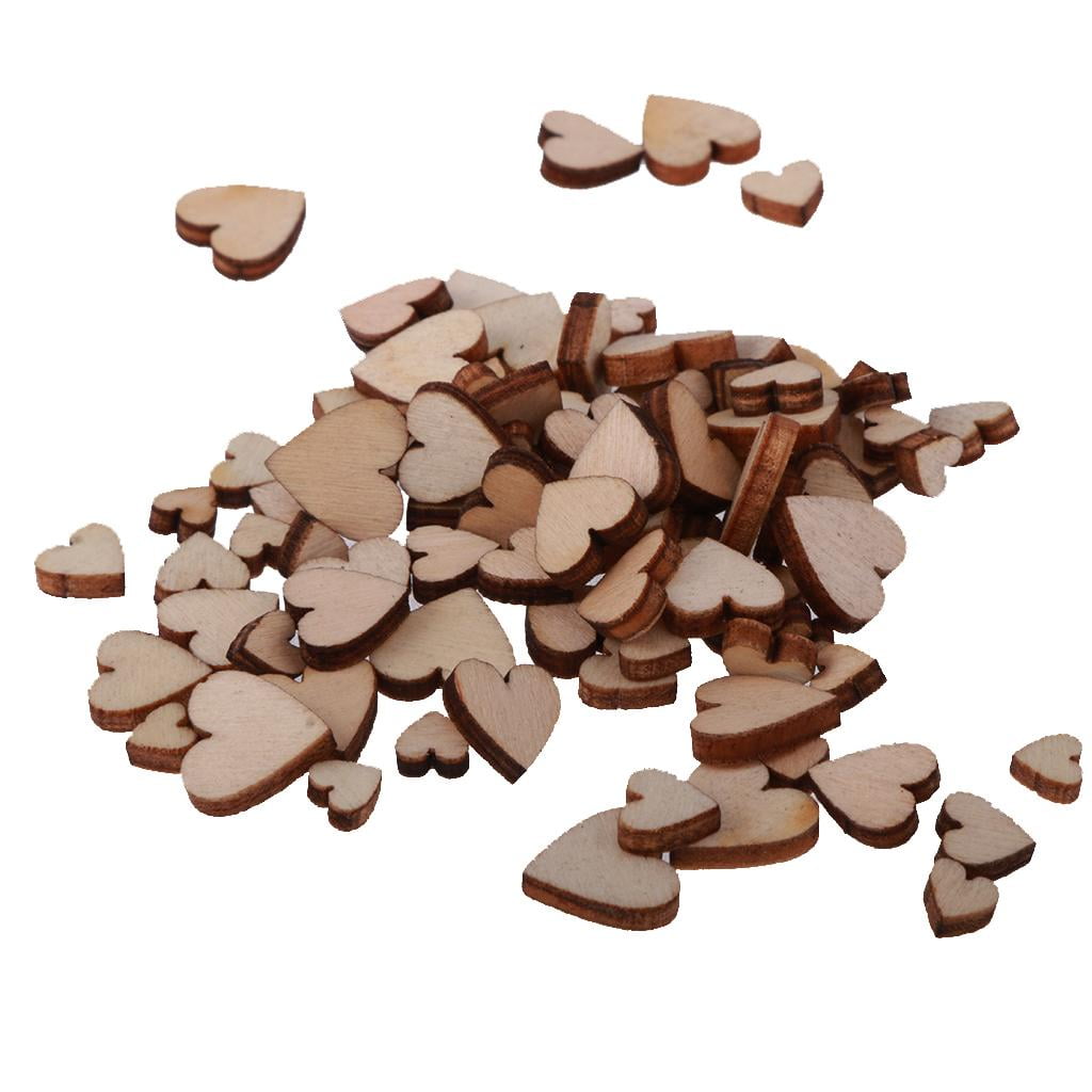 100pcs Assorted Wooden Embellishments for Crafts