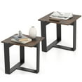 thumbnail image 1 of Gymax Set of 2 End Tables Industrial Sofa Side Tables w/Metal Frame for Small Space, 1 of 10