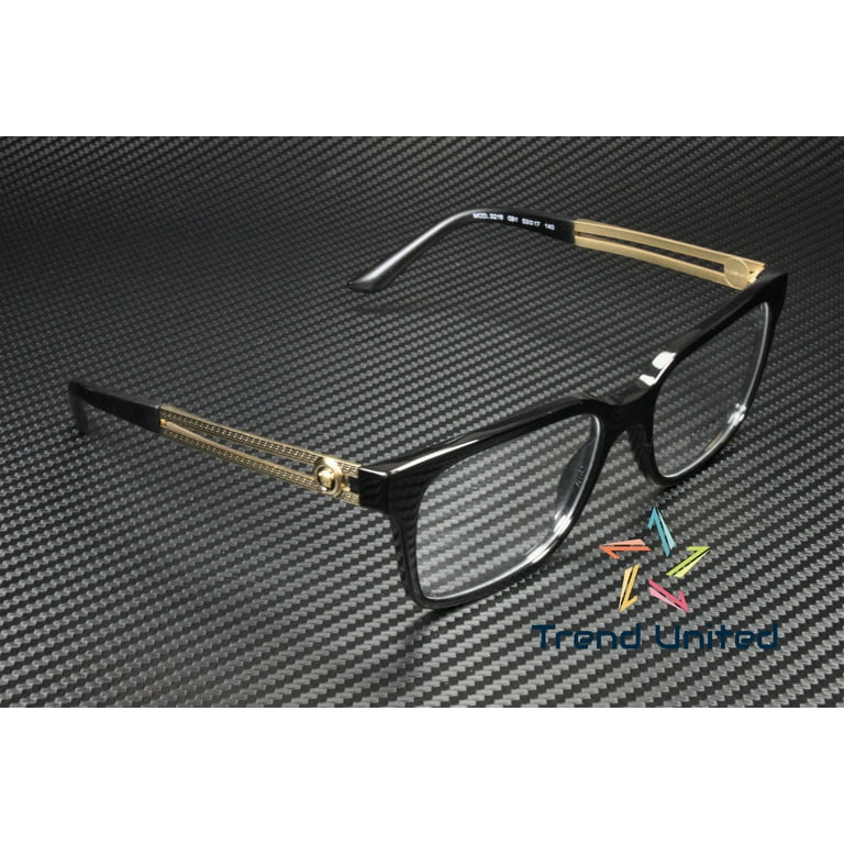 Versace Black Plastic Square Eyeglasses Frames, Model VE Versace Black Plastic Square Eyeglasses Frames, Model VE