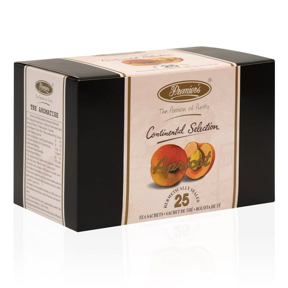 Premier's Apricot Flavored Tea, Continental Selection, 25 Tea Bags, 1.76 oz (50g)