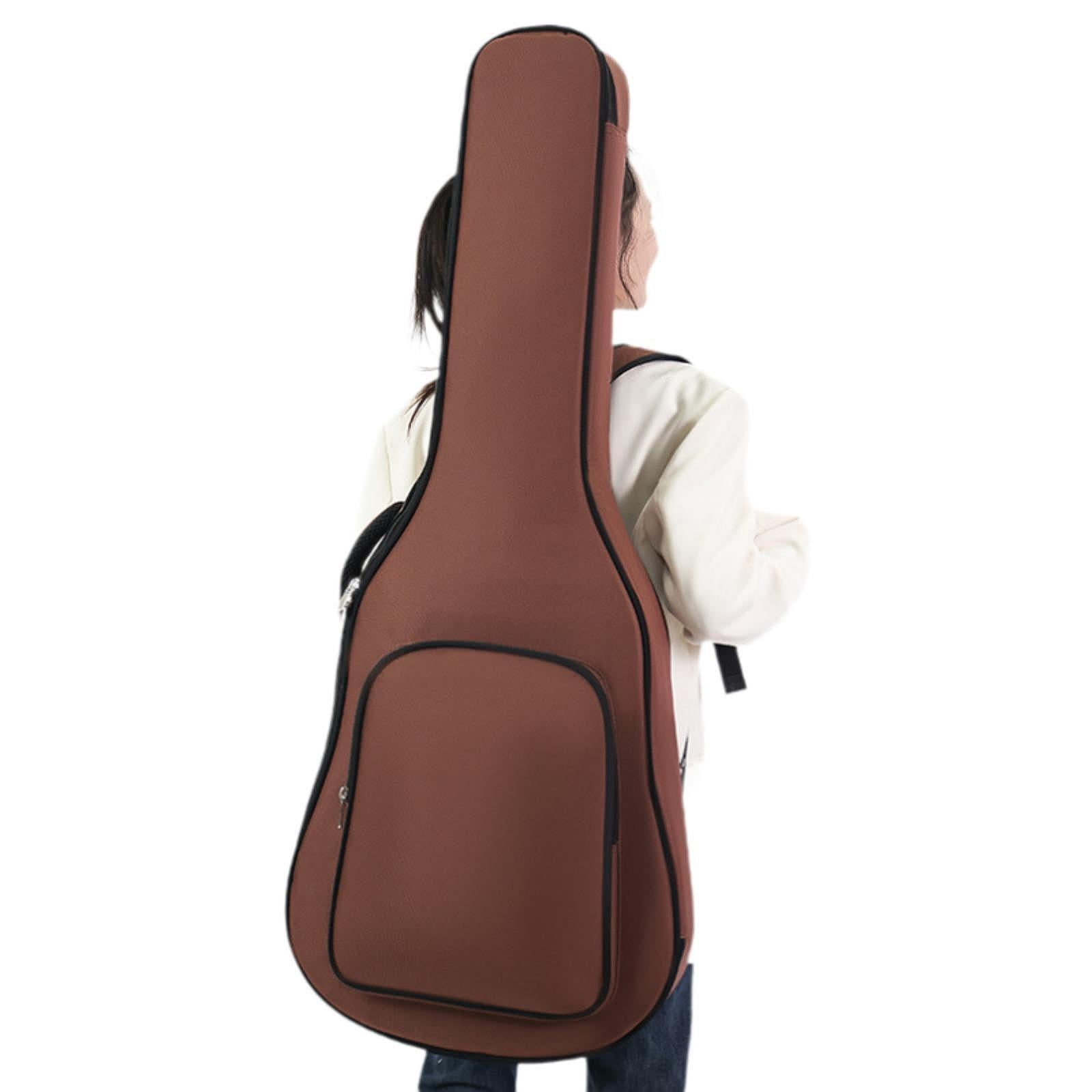 yotijay Electric Guitar Bag 40inch 41inch with Side Handle Thick Padding Travel Case Brown