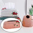 thumbnail image 4 of Estuche de pañuelos faciales con estampado de rosas, 24,5 x 13,5 x 9,5 cm para baños, restaurantes, oficinas, hogar, automoción Rojo Baoblaze Tejido, 4 of 7