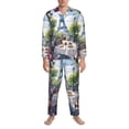 thumbnail image 3 of Sikiie Parisian Cafe With Eiffel Mens Pajama Set, Soft Warm Long Sleeve Sleepwear, Cozy Button-Down Pjs for Men-Large, 3 of 7