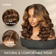 thumbnail image 3 of LUVME 12in Elegant Brown Ombre Loose Wave Minimalist HD Lace Glueless Wig Pre, 3 of 10
