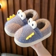 thumbnail image 2 of Generic Christmas Slippers Children Kids Dinosaur Slippers Girls Boys Slippers Memory Foam Comfy House Slippers Bedroom Home Slippers Winter Warm Indoor Clearance Shoes(5-5.5 Years,Blue), 2 of 4