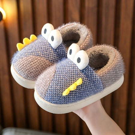 

Cathalem Outdoor House Kids Dinosaur Slippers Girls Boys Slippers Memory Foam Comfy House Slippers Bedroom Girl Indoor Slippers Blue 3.5 Years