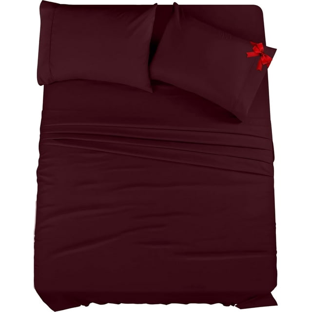 Queen Bed Sheet Set - 4 Piece Bedding - Soft Brushed Microfiber Fabric - Shrinkage & Fade Resistant - Easy Care (Grey)
