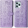 thumbnail image 5 of for Blackview A95 Wallet Case, Cat Dog Cartoon Cute Style with ID Card Holder PU Leather Flip Phone Cover Case for Blackview A95      Purple, 5 of 13