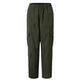 thumbnail image 4 of YDFCWXW Women's High Waisted Cargo Pants Travel Y2K Streetwear Baggy Stretchy Pants with Pockets Fall Outfits Fashion (AG, L), 4 of 7