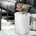 thumbnail image 5 of Afterglow 16" Propane Tank Cover Table, Round Tank Container Fits Standard 20 lb Cylinder Bottle Storage Box Hideaway Table, Gas Tank Holder for Outdoor Gas Fire Pits, White, 5 of 6