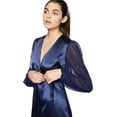 thumbnail image 3 of Avec Les Filles Women's Long Wrap Dress with Sheer Sleeves 12 Chronoarc, 3 of 3