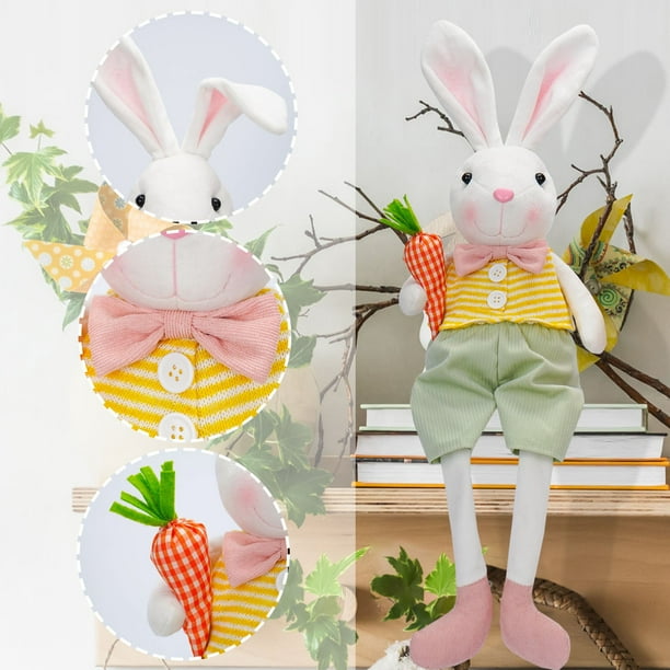 Xihbxyly Ofertas Del Día Liquidación Prime Nueva Muñeca de Pascua Que Sostiene Una Canasta de Flores de Zanahoria, Linda Muñeca Decorativa, Decoración Del Festival