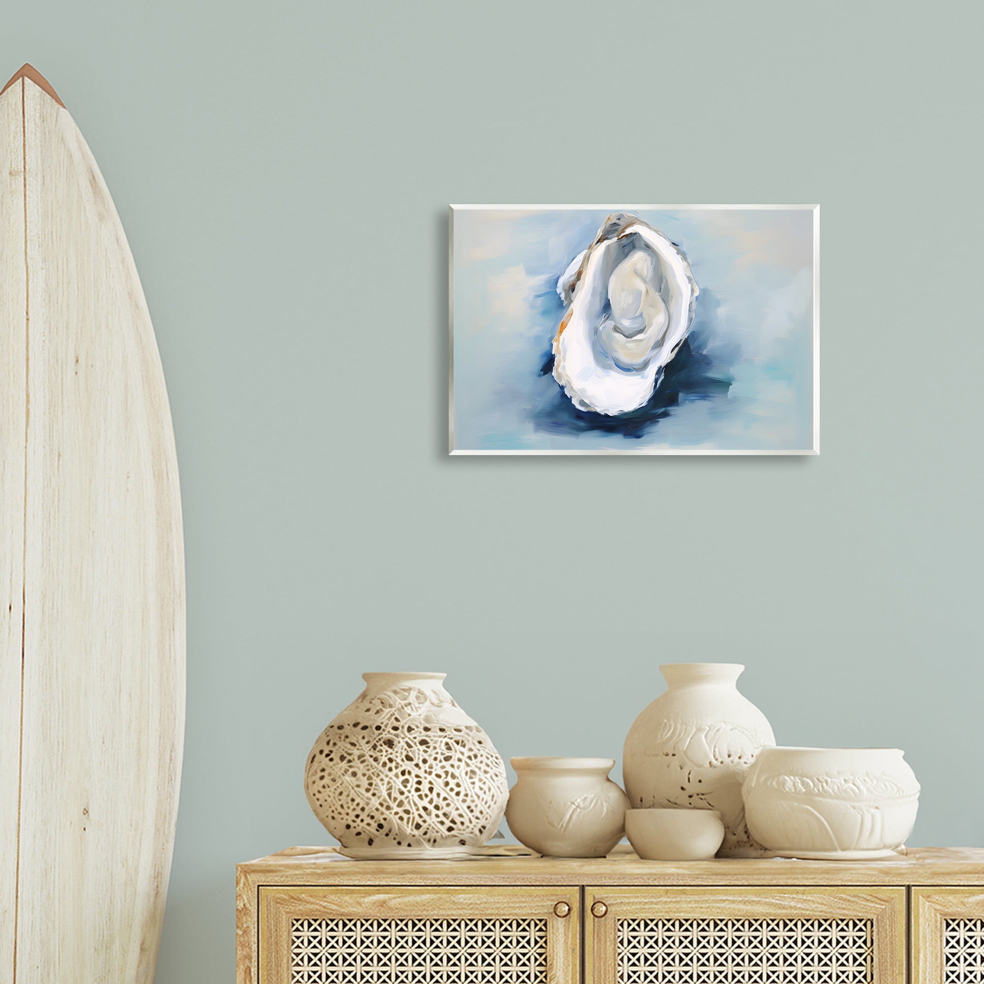 Stupell Industries Traditional Oyster View Nautical & Beach Painting Unframed Art Print Wall Art, 19 x 13