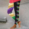 thumbnail image 2 of QATAINLAV Sales Today Women's Leggings 2025 Mardi Gras Outfits Casual High Waisted Tummy Control Workout Leggings Milk Silk Soft Butt Lifting Tight Pants Multicolor L, 2 of 5
